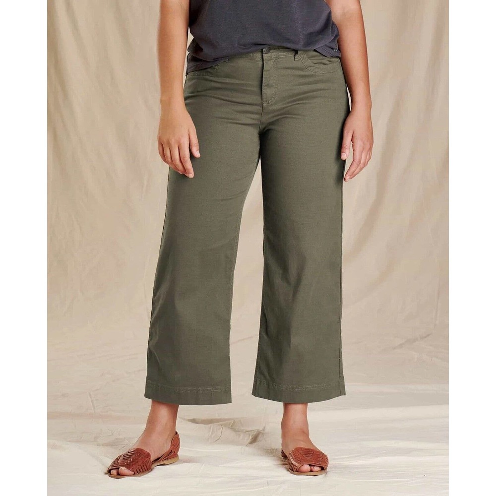 Toad&Co Wide-Leg Crop Pants in Olive